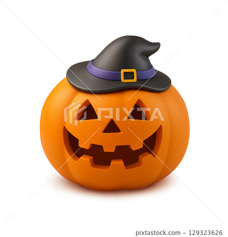 Halloween pumpkin illustration realistic 129323626