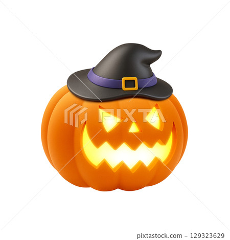 萬聖節南瓜插圖逼真 129323629