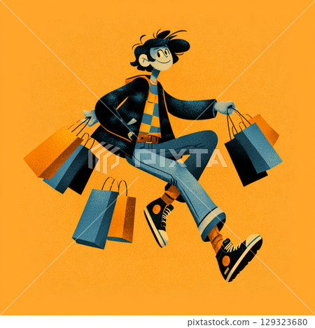 Playful Cartoon Style Black Friday Banner with Bright Colors 129323680
