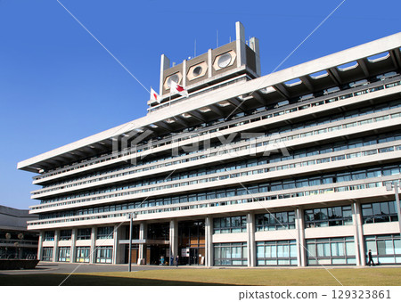 Nara Prefectural Office in the blue sky Nara Prefectural Office in the blue sky 129323861