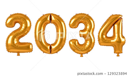 Balloon Number For New Year 129323894