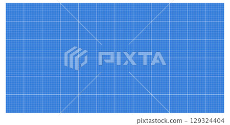 Blueprint graph paper with thick white frame and technical grid Blueprint graph paper with thick white frame and technical grid 129324404