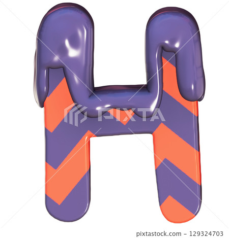 Halloween Alphabet Letter H 3D Clipart on Transparent Background Halloween Alphabet Letter H 3D Clipart on Transparent Background 129324703