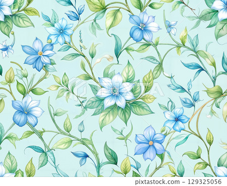 seamless pattern with flowers 129325056