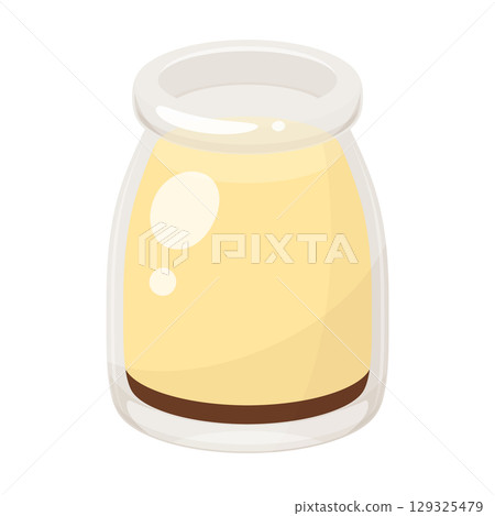 瓶中布丁的插畫_開口 瓶中布丁的插畫_開口 129325479