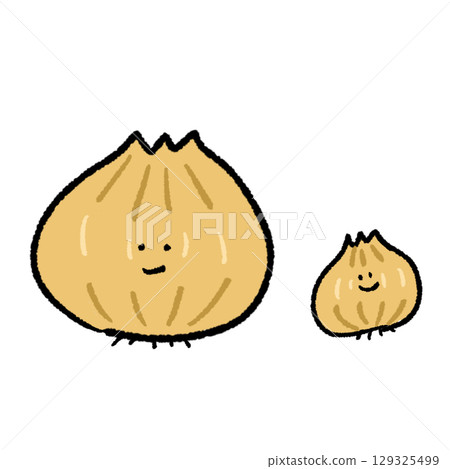 手繪可愛的蔬菜洋蔥 手繪可愛的蔬菜洋蔥 129325499