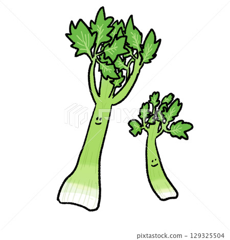 Hand-drawn cute vegetable celery Hand-drawn cute vegetable celery 129325504