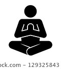 Set of stick figures, yoga classes, flat vector illustration. 129325843