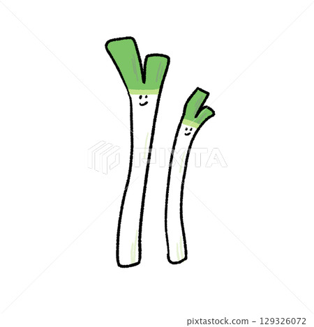 手繪可愛蔬菜蔥 129326072