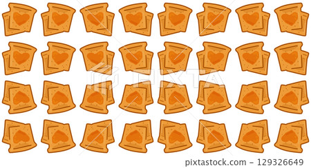 Seamless Jam Toast Heart Pattern Seamless Jam Toast Heart Pattern 129326649