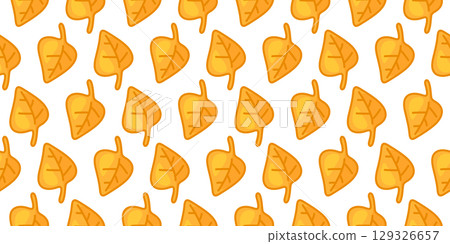 Seamless Yellow Leaf Pattern Design 129326657