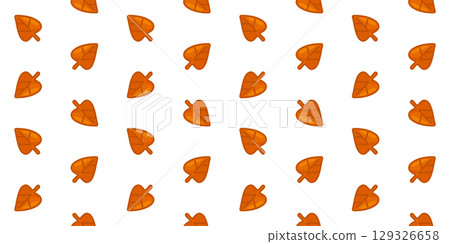 Seamless Cartoon Leaf Pattern Design 129326658