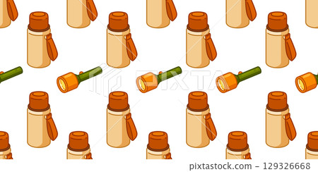 Seamless Autumn Thermos Flashlight Pattern Seamless Autumn Thermos Flashlight Pattern 129326668
