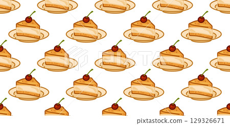 Seamless Cartoon Cake Slice Pattern Seamless Cartoon Cake Slice Pattern 129326671
