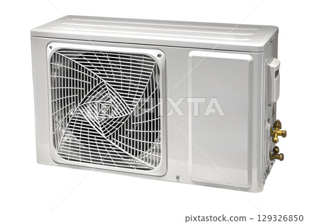 New air conditioner external unit isolated on white background 129326850