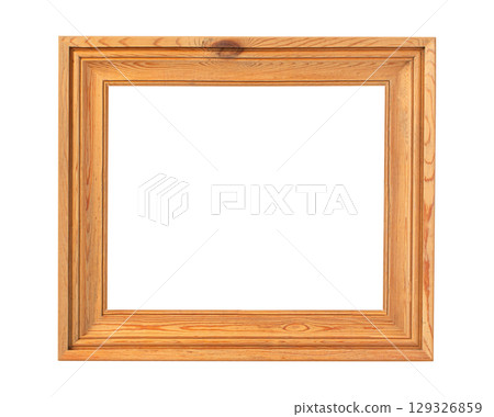Wooden frame with transparent background for design projects 129326859