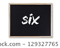six word in chalk on chalkboard 129327765