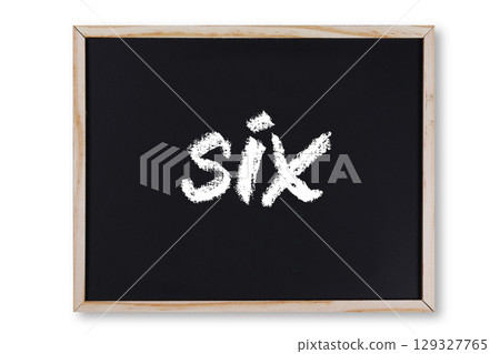 six word in chalk on chalkboard six word in chalk on chalkboard 129327765