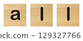 all word with wood blocks on white 129327766