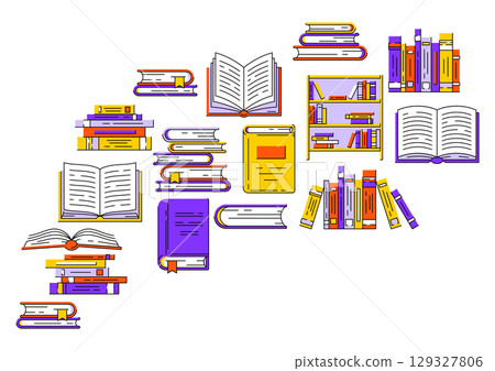 Background with books. Image for education and school. 129327806