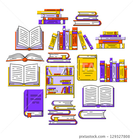 Background with books. Image for education and school. 129327808