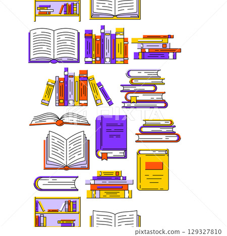 Pattern with books. Image for education and school. 129327810