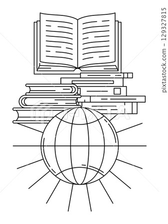 Concept all books of world. Image for education and school. 129327815