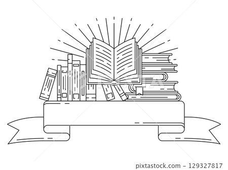 Illustration with book. Image for education and school. 129327817