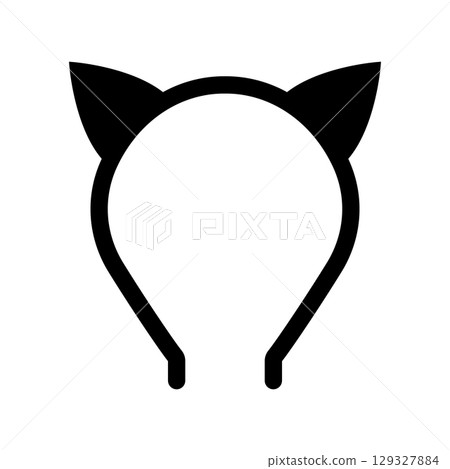Hair hoop with cat ears. Headband vector icon. Isolated illustration on white background.  129327884