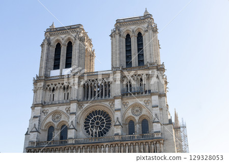 Newly restored Notre Dame Cathedral in Paris after the fire Newly restored Notre Dame Cathedral in Paris after the fire 129328053