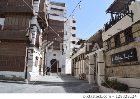 The streets of Al-Balad in the Historic District of Jeddah, Saudi Arabia The streets of Al-Balad in the Historic District of Jeddah, Saudi Arabia 129328124