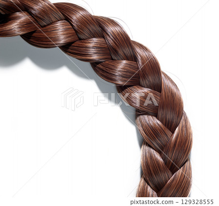 brown hair braid 129328555