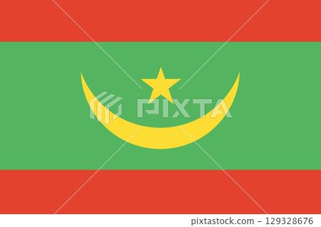 Mauritania flag. Official colors and proportions. 129328676