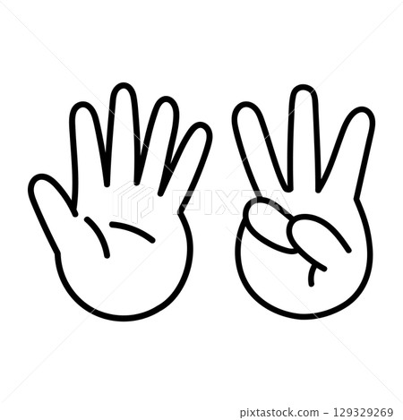 手寫手指數字向量素材08B 129329269