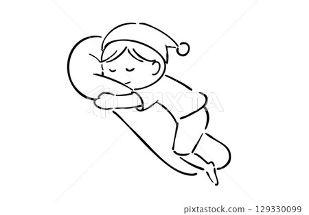 孩子睡在枕頭上 孩子睡在枕頭上 129330099