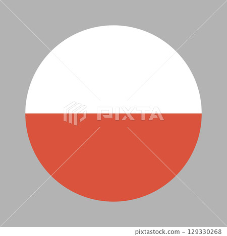 Flag of the Poland. Flag Icon. Poland circle flag. Round of Poland flag. National flag. 129330268