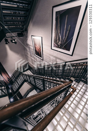 Spiral staircase in a Ginza shopping mall Spiral staircase in a Ginza shopping mall 129330311