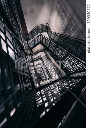 Spiral staircase in a Ginza shopping mall Spiral staircase in a Ginza shopping mall 129330312