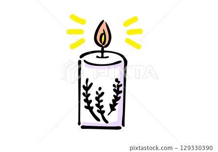 Cute color illustration of a good night's sleep - Aroma candle Cute color illustration of a good night's sleep - Aroma candle 129330390