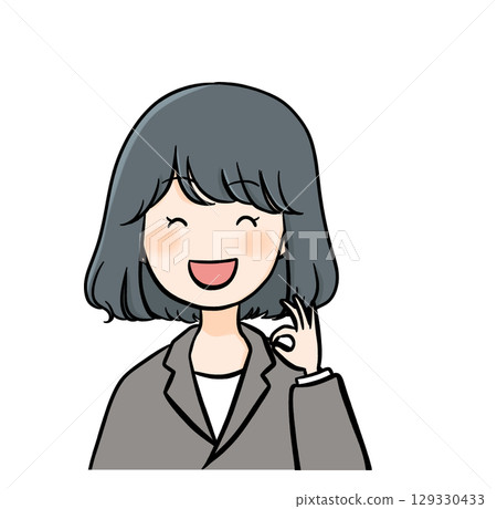 Suit women OK Bust up icon 129330433