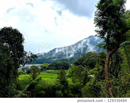 山霧鄉村風景 129330484