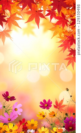 秋天的落葉,華麗的框架 秋天的落葉,華麗的框架 129330498