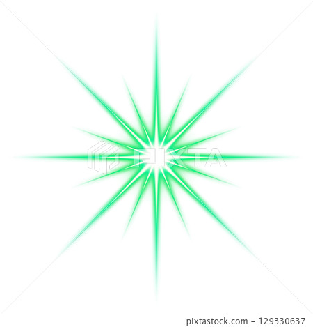 Green light radiation effect (transparent background) 129330637