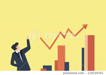 business man on graph business man on graph 129330761