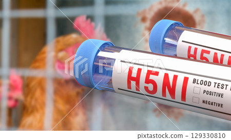 The Blood Tube for avian influenza or bird flu concept 3d Rendering. 129330810