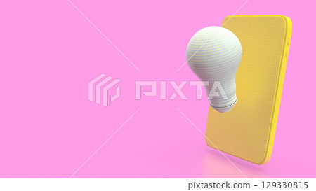 The Light bulb and mobile for idea or Business concept 3d Rendering. 129330815