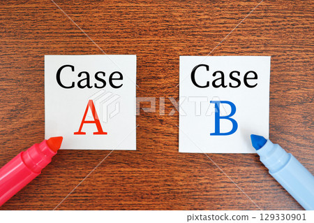 A photo showing the comparison and selection between Case A and Case B 129330901