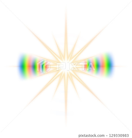 鏡頭眩光彩虹的光輻射效果（透明背景） 129330983