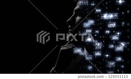 Futuristic corporate leadership concept 129331113