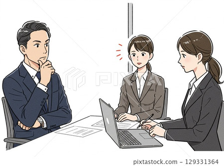 員工在辦公室開會 129331364